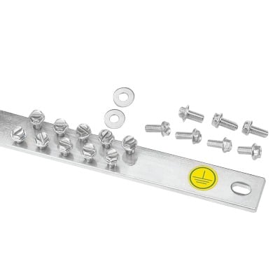 RGRB19U Barra de Conexión a Tierra, Para Rack de 19, Con 20 Orificios Para Conexión Rápida de Equipos, Incluye 20 Tornillos # 12-24 x 1/2 Instalados