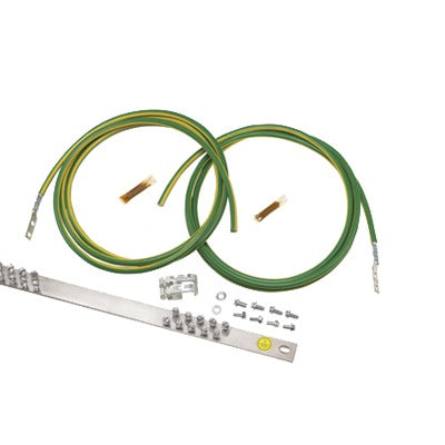 RGRKCBNJEJY - Kit de Puesta a Tierra con dos Jumpers 6 AWG y Barra de Conexiones de 20 Orificios, para Rack de 19in