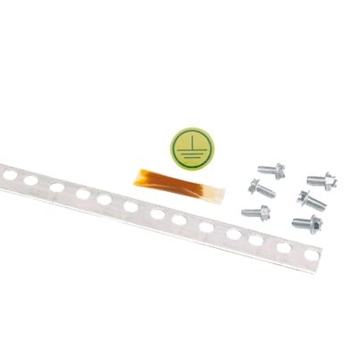 RGS134-1Y Barra Vertical para Tierra Física, de 2m de Largo, para Montaje en Rack