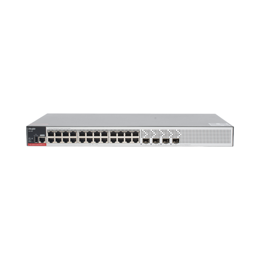 RG-S2915-24GT4MS-P-L - Switch PoE+ Empresarial 370 Watts, Administrable L2+, 24 Puertos Gigabit y 4 Puertos Uplink SFP 2.5G