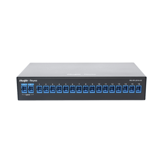RG-SPL2016-SC - e-Lighten Splitter Pasivo 2/16, Puertos PON SC/UPC, Frecuencias soportadas de 1260nm a 1650nm con hasta 500 mW de Potencia de Entrada