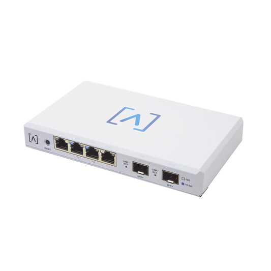 ROUTE10 - Router VPN / 4 puertos 10/100/1000/2500 Gbps (2 puertos PoE af/at) / 2 puertos SFP+ 10Gbps / Filtrado Avanzado DPI: Bloqueo de Contenido / Administración nube gratuita / Soporta UPnP