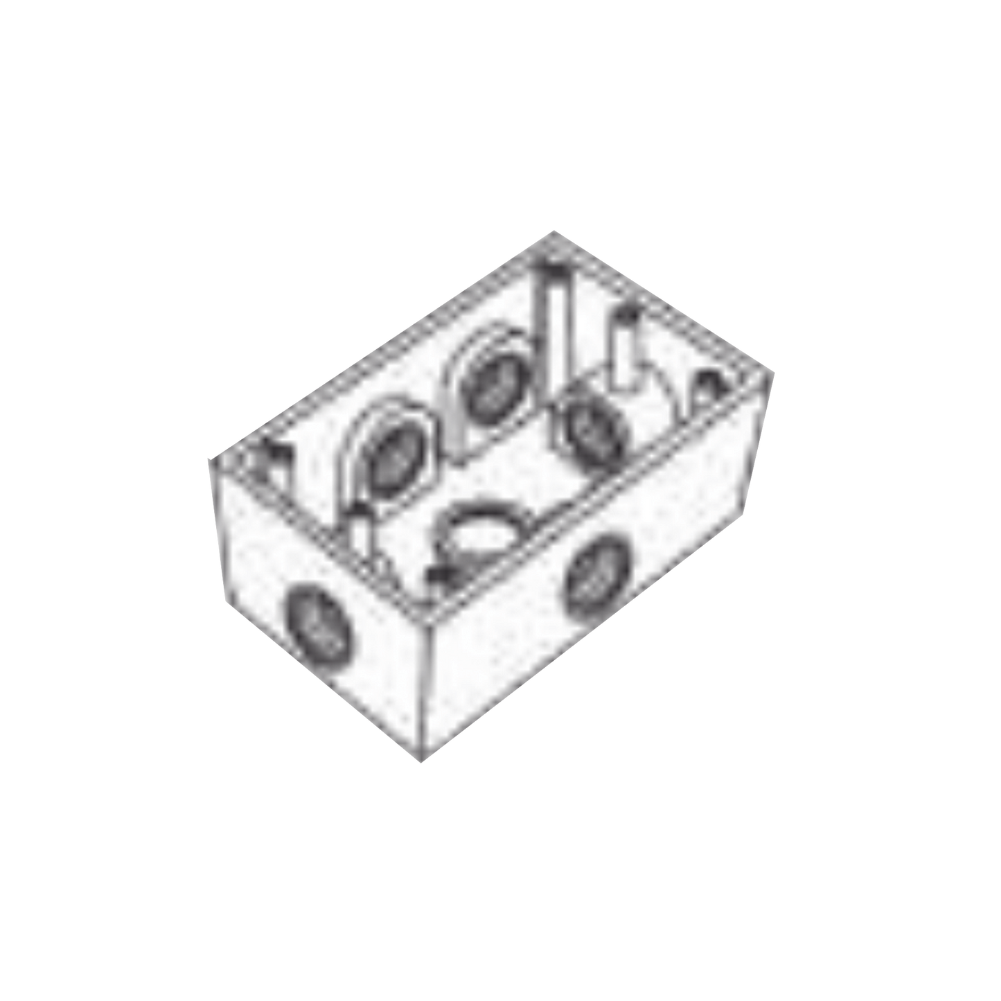 RR-0290 - Caja Condulet FS de 3/4" (19.05 mm ) con seis bocas a prueba de intemperie.
