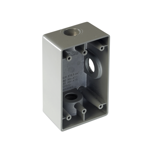 RR-0481 - Caja Condulet FS de 3/4" ( 19.05 mm) con tres bocas a prueba de intemperie.