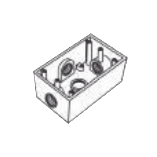 RR-2747 - Caja Condulet FS de 1" (25.4 mm) con cuatro bocas a prueba de intemperie.