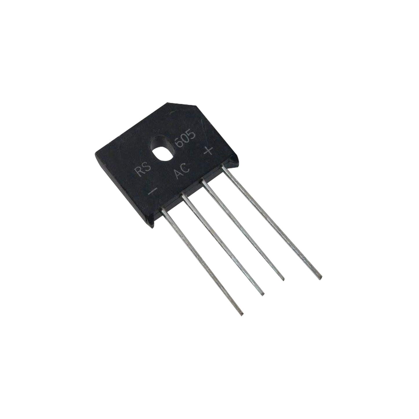 RS-605 - Puente Rectificador en Línea de 6 Amp., 600 PIV, Silicio, 420 RMS.