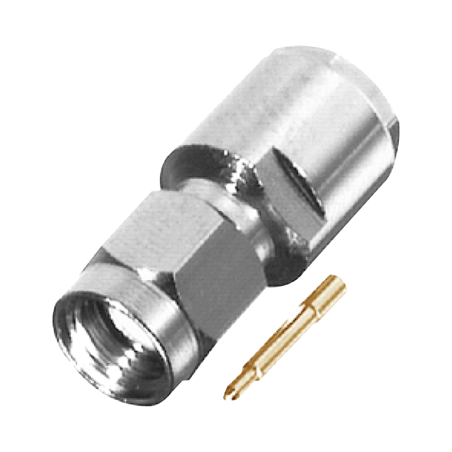 Conector SMA Macho de Rosca para RG-58/U, LMR-195, Grupo C, Níquel/ Oro/ Teflón.�??