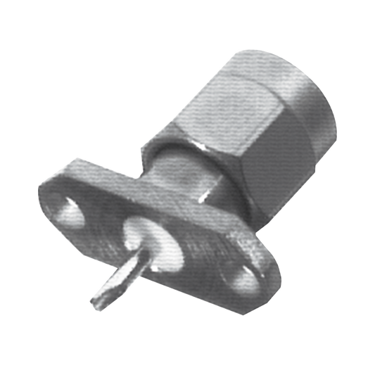 Conector SMA Macho de 2 Perforaciones, Montaje en Panel con Terminal Soldable, Níquel/ Oro/ Teflón.�??