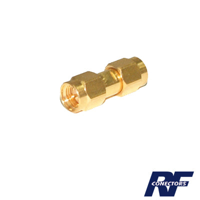 RSA-3403-1 - Adaptador Tipo Barril, de Conector SMA Macho a SMA Macho, Oro/ Oro/ Teflón.�??