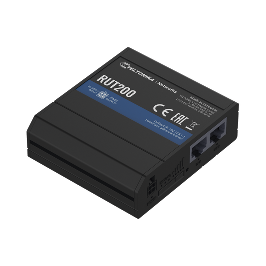 RUT200 - Router LTE, Slot para SIM, 2 puertos Ethernet 10/100 Mbps, Wi-Fi 2.4 GHz, Interfaz Amigable, Bandas B1, B2, B3, B4, B5, B7, B8, B28