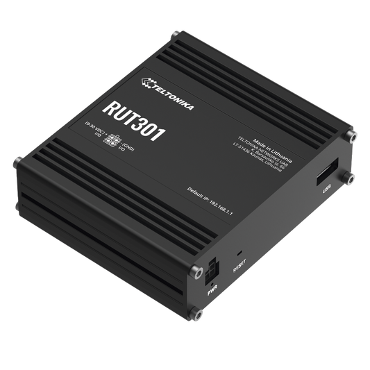 RUT301 - Router Industrial con 5 Puertos Ethernet / RutOS Seguro y Avanzado / Firewall y VPN Integrados / I/O Digital / Administración Remota RMS