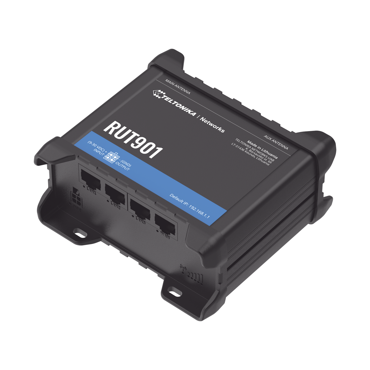 RUT901 - Router LTE dual SIM, 4 puertos Ethernet, conectorizado, Bandas B1, B2, B3, B4, B5, B7, B8, B28, B66