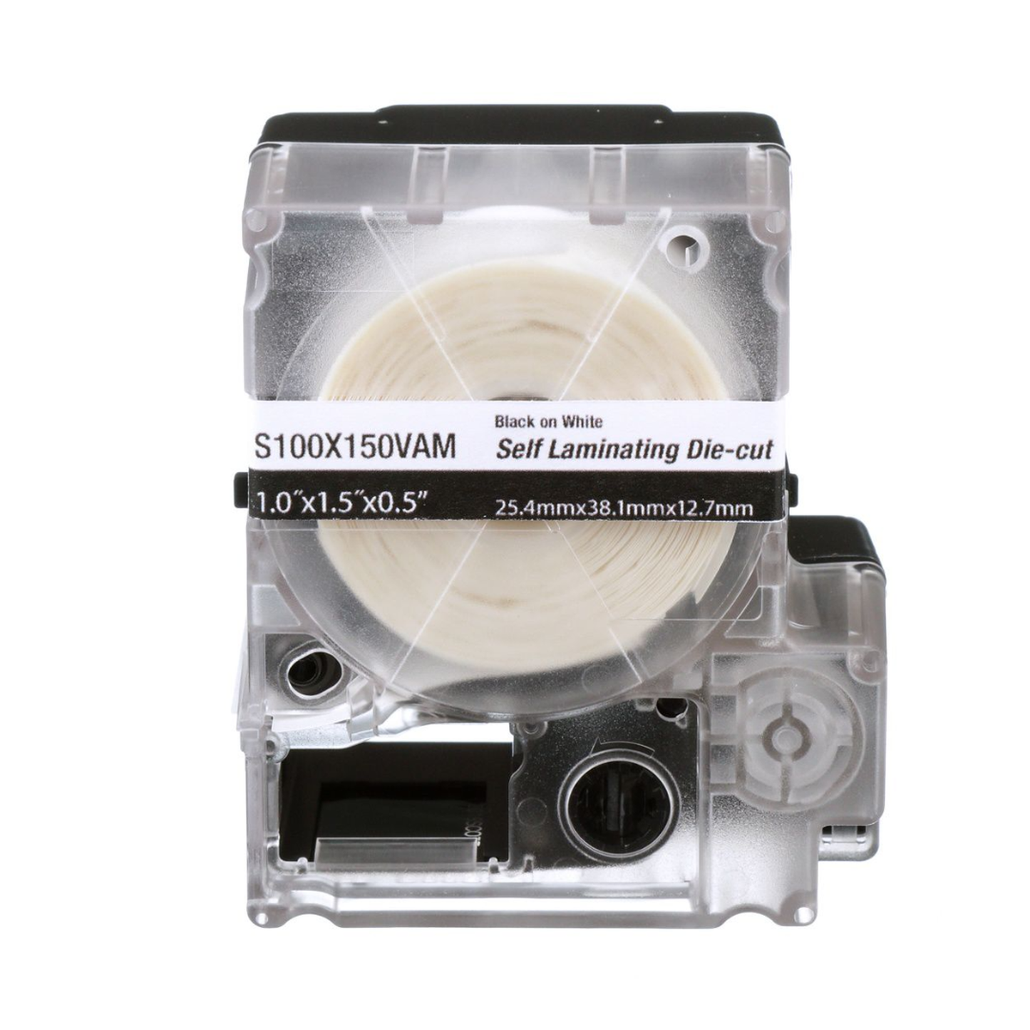 S100X150VAM - Casete de 175 Etiquetas Autolaminadas de 25.4 x 38.1 mm (1 x 1.5 pulgadas), para Cables de 4 a 8.1 mm (0.16 a 0.32 pulgadas) de Di�metro, �rea de Impresi�n Color Blanco