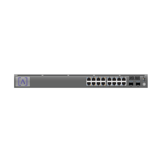 S16-POE - Switch Gigabit PoE+ Administrable / 16 puertos 10/100/1000 Mbps + 2 Puertos SFP Uplink / Presupuesto PoE hasta 120W / Administración Gratuita en la Nube