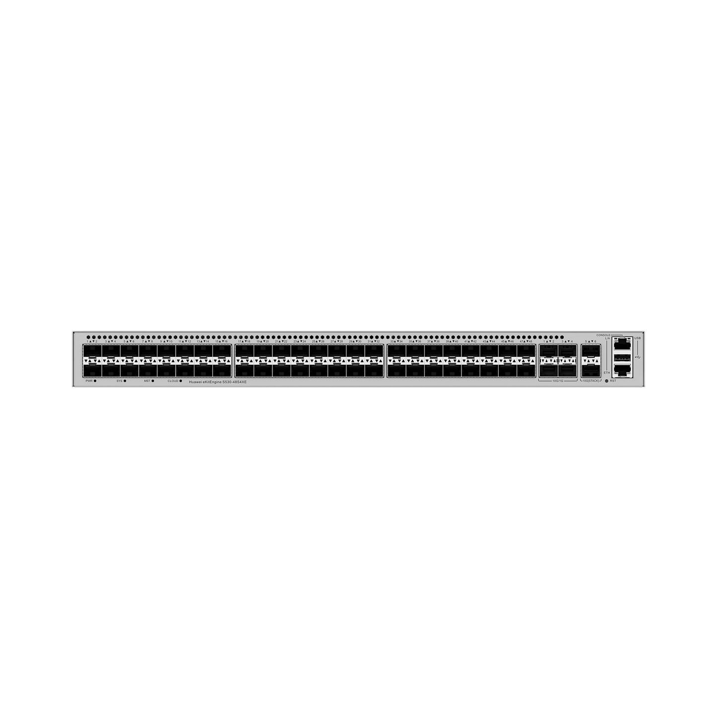 S530-48S4XE - Switch Empresarial Core Gigabit Administrable  Capa 3 / 48 puertos 1GE SFP / 4 Puertos 10GE SFP+ Uplink / 2 Puertos 10GE SFP+ (Stack) / ERPS / Ruteo Dinamico (RIP, OSPF, IS-IS y BGP)  / iStack / Administración Nube Gratis