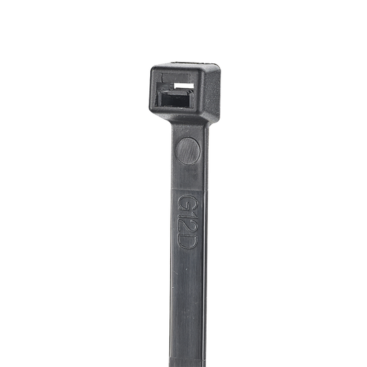 S6-18-C0 - Cincho de Nylon 6.6 StrongHold™, 160mm largo x 2.5mm ancho, Color Negro, Exterior Resistente a Rayos UV, Paquete de 100pz