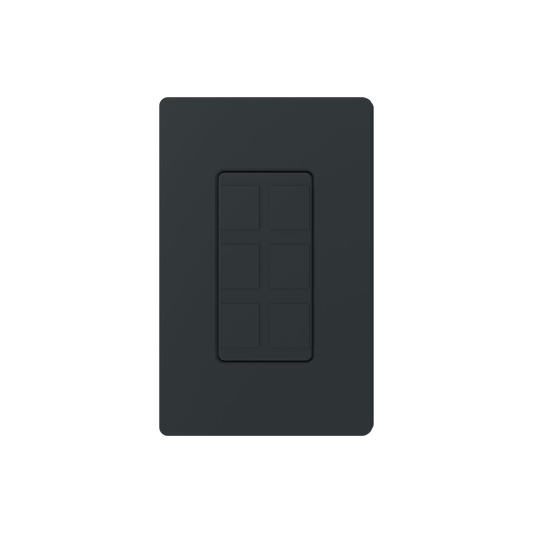 SC6PFMN Placa de 6 puertos, color negro night.