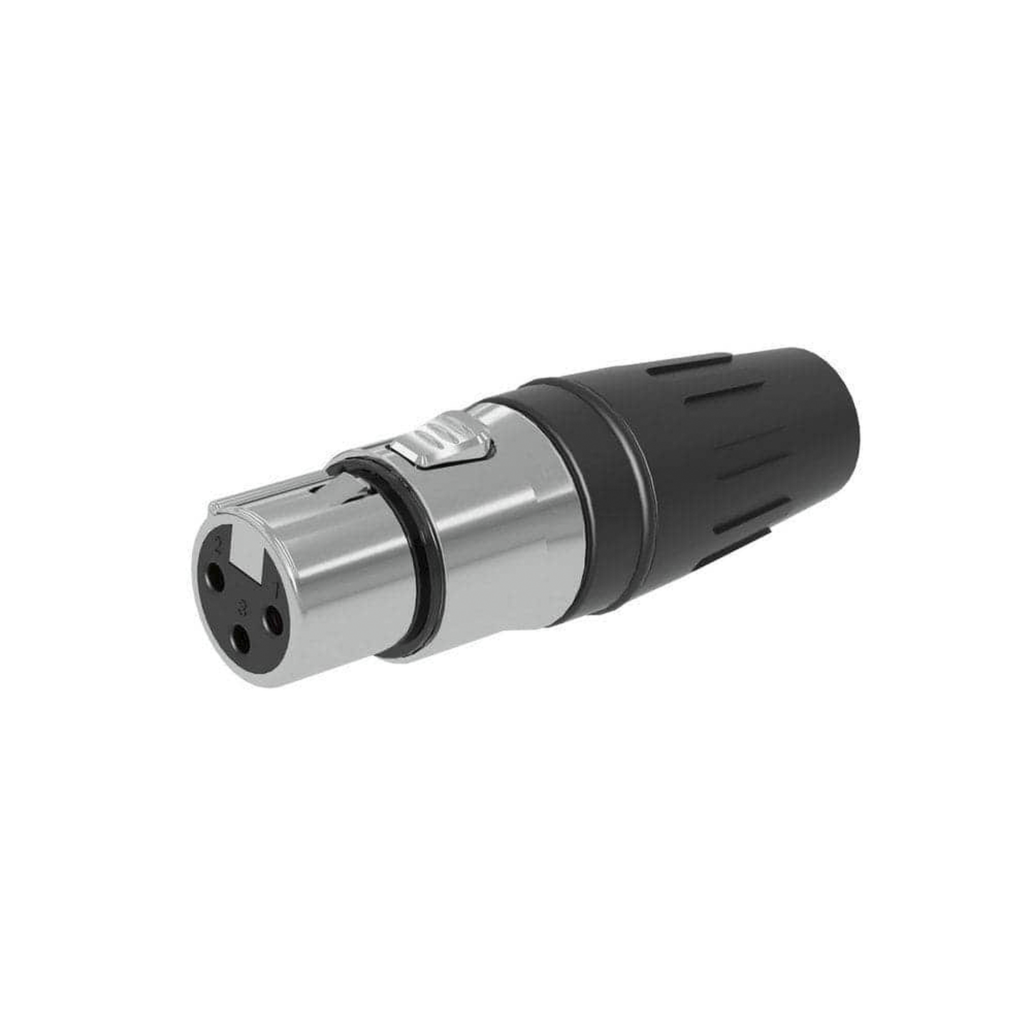 SCHF3 - Conector hembra XLR de 3 núcleos con carcasa de acero inoxidable y contactos chapados en oro