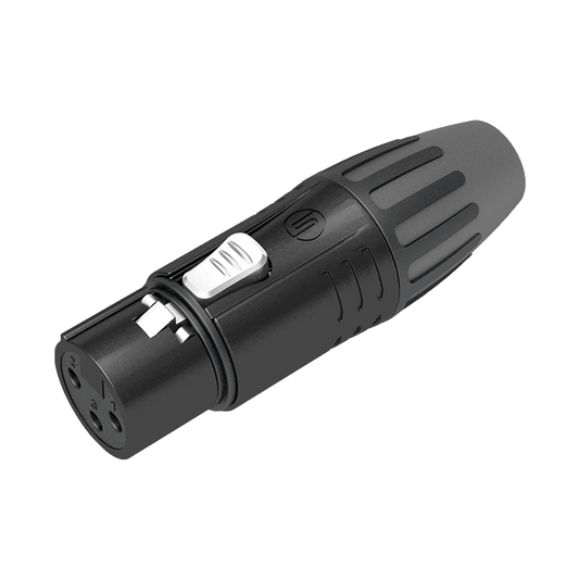 SCMF3-B - Conector XLR hembra | Carcasa Enchapada en Negro | Contactos Enchapados en Plata |