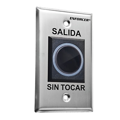 SD-927-PKCNSQ - Botón de Salida sin Contacto / Sensor IR / Iluminado / Normalmente Abierto y Cerrado / Distancia Ajustable de Detección /  Rele Ajustable de 0.5 a 30 Segundos / Uso Interior