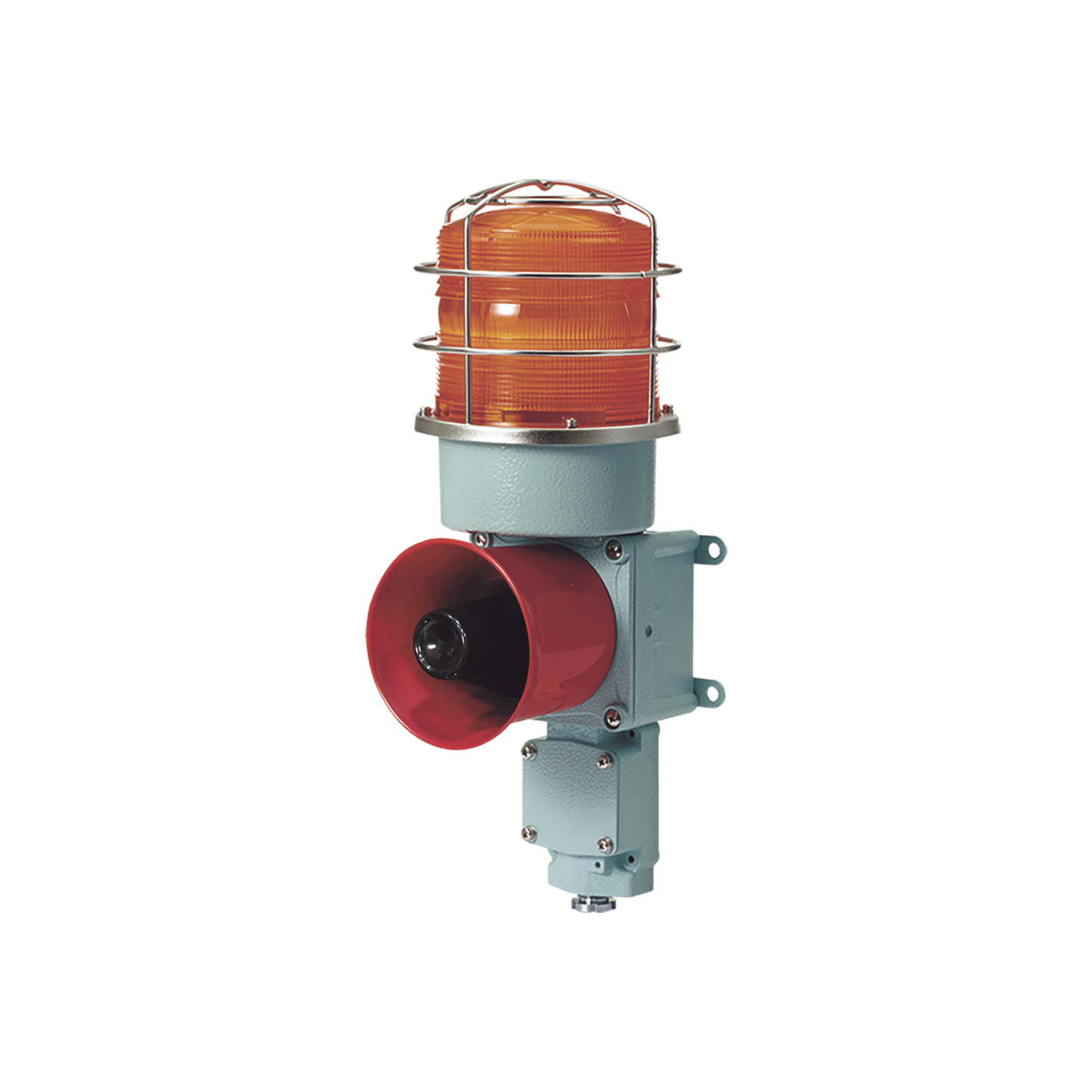 SDL-WS-24-A - Combinación de baliza LED color Ámbar con sirena electrónica para aplicaciones de la industria pesada  máx.114 dB a 24 VCD