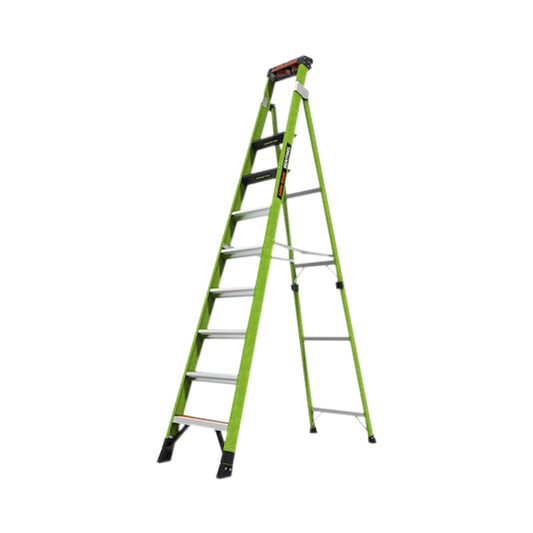 SENTINEL10 - Escalera de 3.05 m Capacidad máxima de 170 Kg, inclinada, de fibra de vidrio con almohadilla de pared giratoria.