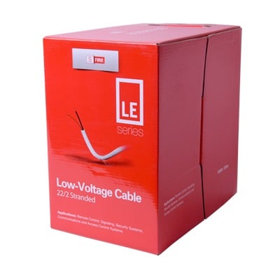 SF-22-02-LE Bobina de 305 Metros de Cable / 2 x 22 AWG / Tipo CCA de Color Blanco / Aplicaciones en Alarmas de Intrusión/Control de Acceso/Automatización/ Interfonos y TV porteros