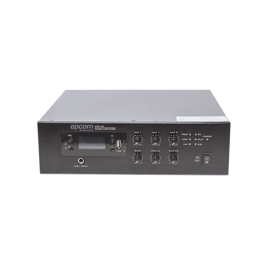 SF-B120 Mini Amplificador de Audio Mezclador | 120W RMS | Sistema 70/100V | MP3 | Tuner | Bluetooth | Musica ambiental y Voceo