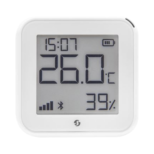 SHELLYHTGEN3 Pantalla Sensor de temperatura y humedad, inteligente e inalámbrico, integrable a la App de Shelly.