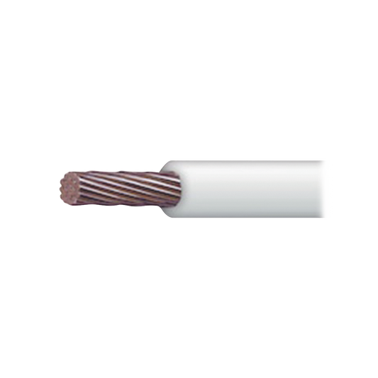 SLY-323WHT/100 Cable 18 awg  color blanco,Conductor de cobre suave cableado. Aislamiento de PVC, autoextinguible. BOBINA 100 MTS
