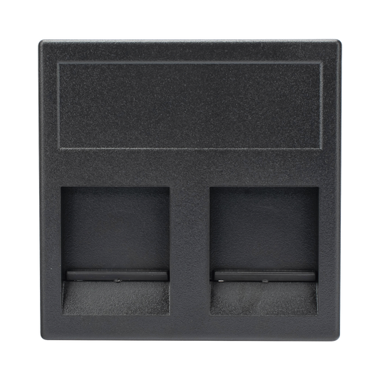 SM-2-KEY-G - M�dulo Color Grafito con 2 Espacios para Jack Keystone con Guardapolvo para las Cajas de Escritorio Ofiblock y Teleblock / (KB76/14)