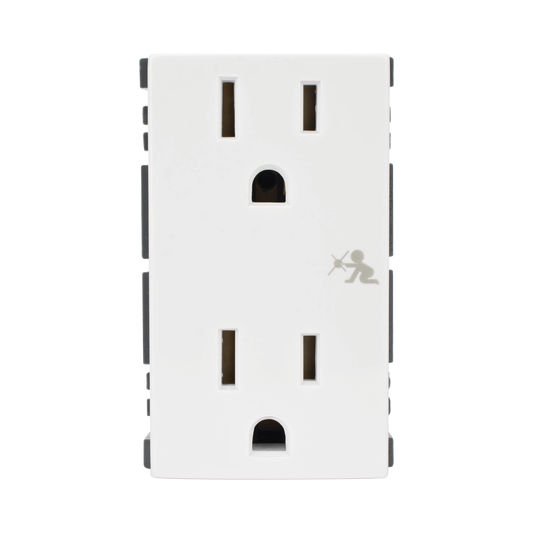 SM-2TC-B - Módulo Dúplex de Contactos Eléctricos 10A 127V Color Blanco / Compatible con Cajas para Pavimento SM-CPAV-2 y SM-CPAV-4 / Requiere Adaptador SM-ADAP-FP para Fijación / Modelo 25424-30
