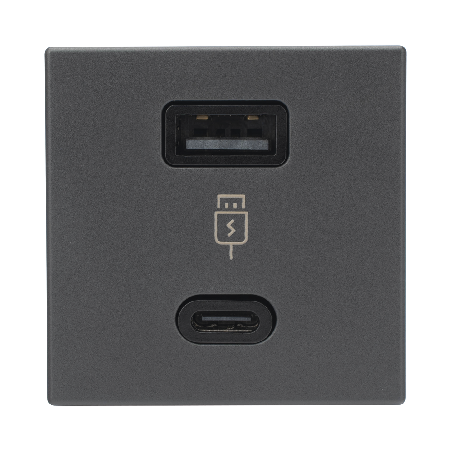 SM-2USB-G - M�dulo Doble USB Tipo A+C / Carga R�pida 30W / Color Grafito / Compatible con Torres y Cajas Simon / Modelo: (K126F/14)