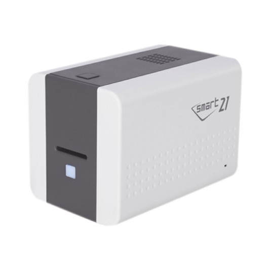 SMART21SK Impresora de Tarjetas Semi- automática SMART21 / Ingreso de Tarjetas Manual/Incluye Ribbon, Software y 100 Tarjetas PVC