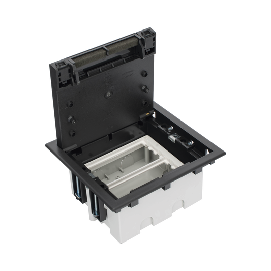 SM-CPF-2 - Caja Para Instalaci�n en Piso Falso para Voz, Datos o Contactos El�ctricos / Capacidad para 2 M�dulos / Espacio Embellecedor en la Tapa / Profundidad Ajustable de 90 a 120 mm (3.54 a 4.72 pulgadas) / Los M�dulos se Adquieren Aparte / (SF210/...