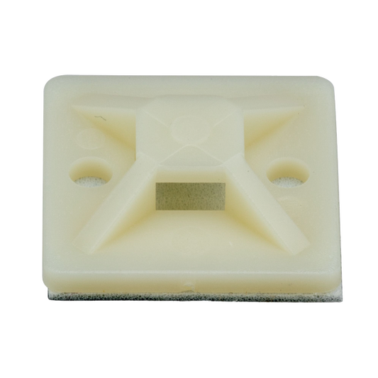 SMP12A-C - Montaje-Sujetador Adhesivo STRONGHOLD de 4 Vías de 3/4" x 3/4" x 1/4", Color Natural,  Nylon 6.6 Retardante de Llamas V-2, Paquete de 100pz