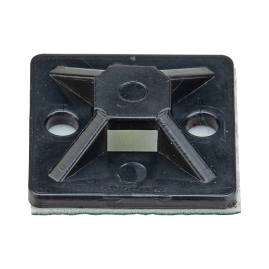 SMP16A-C0 - Montaje-Sujetador Adhesivo STRONGHOLD de 4 Vías de 1" x 1" x 1/4", Color Negro,  Nylon 6.6 Retardante de Llamas V-2, Paquete de 100pz