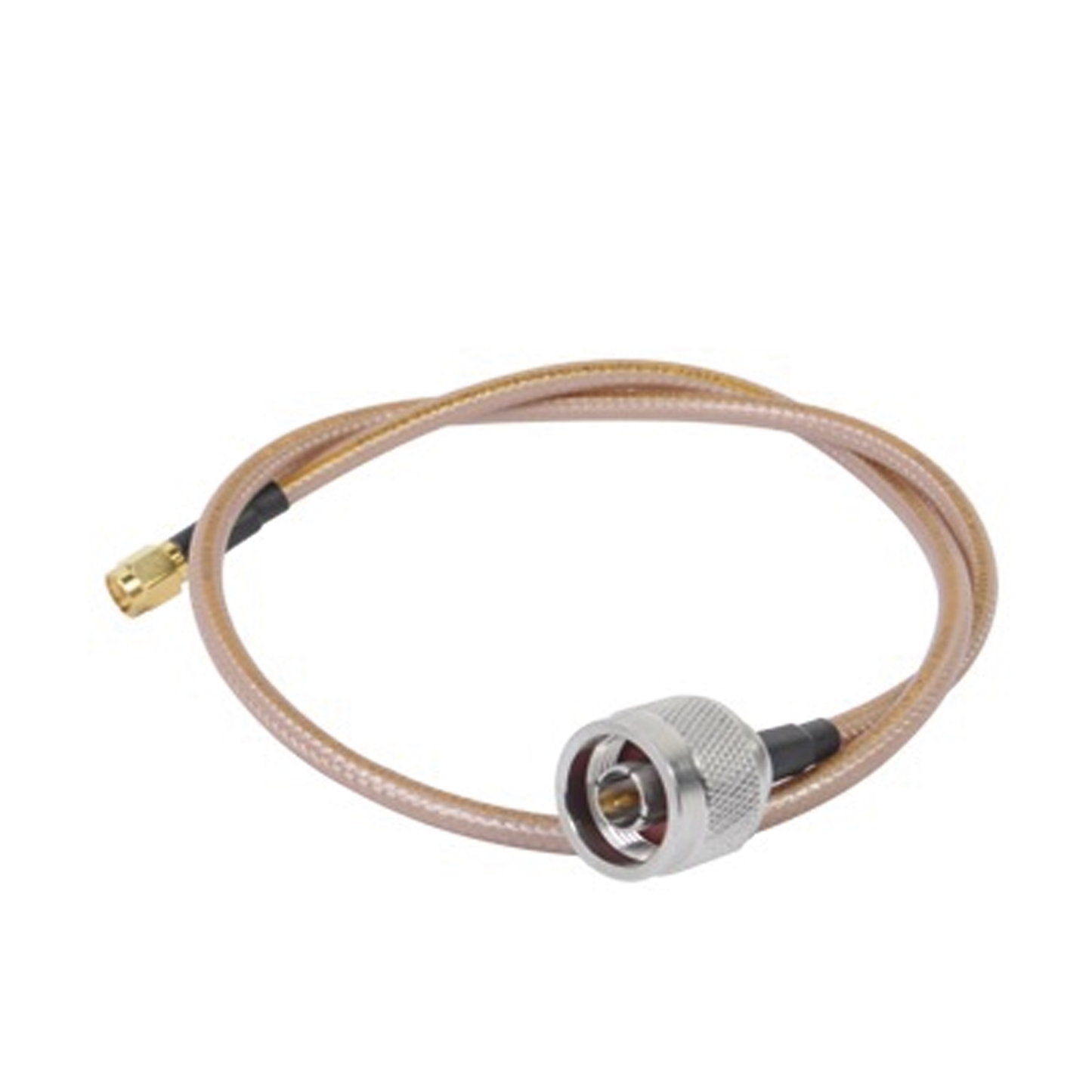 SN142KSMAI60 - Jumper con Cable LP142 de 60 cm (23.62 Pulgadas), con Conectores N Macho a SMA Inverso Macho (Hasta 8GHz)