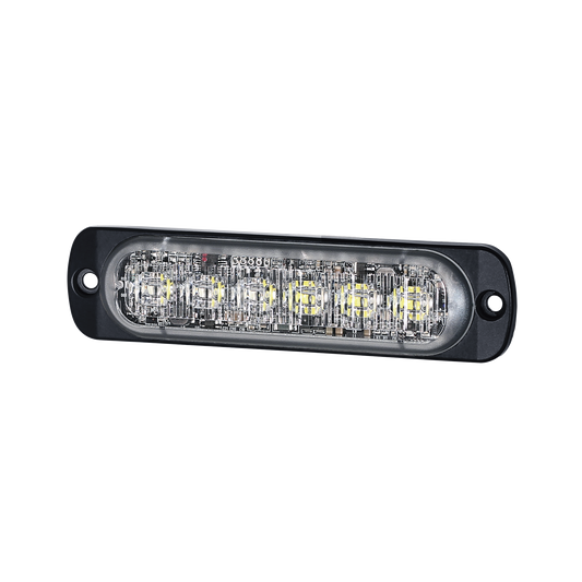 SP12RB - Luz Auxiliar de 12 LED, Rojo/Azul, SAE, Bisel Negro, Lente Transparente
