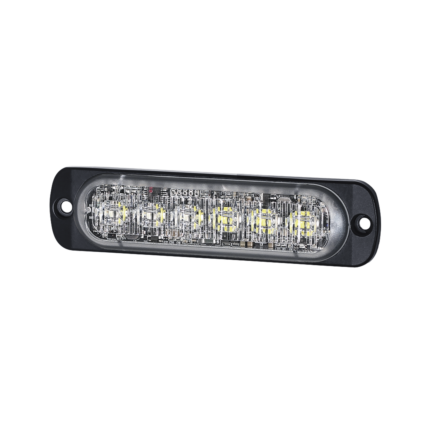 SP12RW - Luz Auxiliar de 12 LED, Rojo/Claro, SAE, Bisel Negro, Lente Transparente