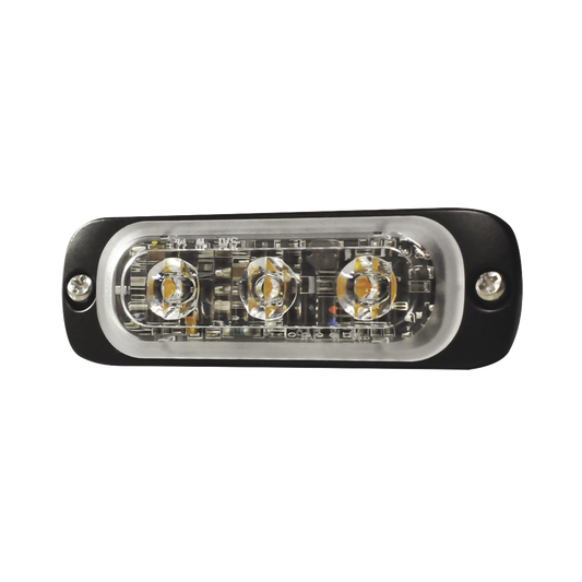 SP3A - Luz Auxiliar de 3 LED, Ambar, SAE, 12-24 Vcd, Lente transparente