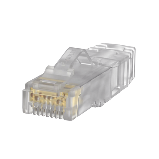 SP6X88-C Plug RJ45 Cat6A, Para Cable UTP de Calibre 23-24 AWG, Chapado en Oro de 50 micras, Paquete de 100 piezas