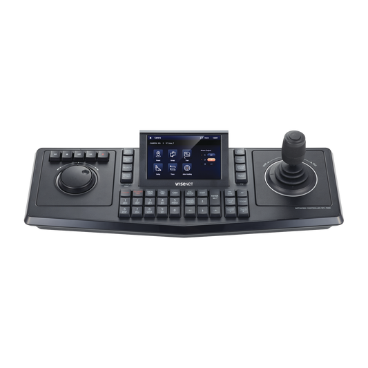 Controlador de domos PTZ y Camaras IP Wisenet, con pantalla LCD touch screen de 5