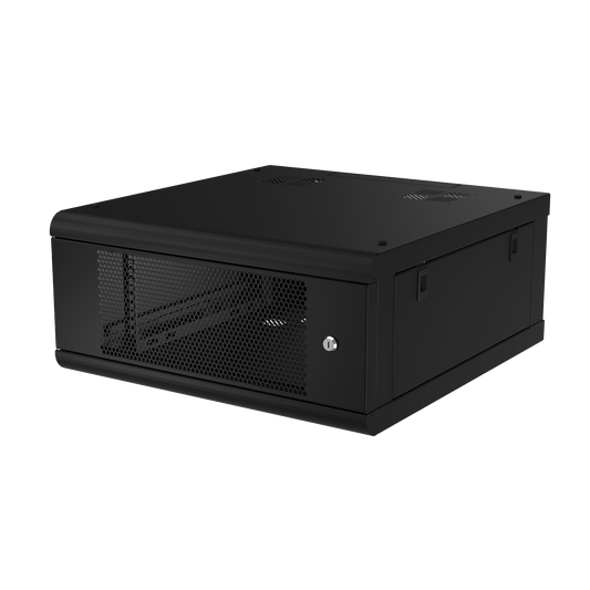 SR-1904-GN2P - Gabinete de Pared con Puerta Perforada, 635mm de Profundidad, 4U Rack de 19 in, Acero Reforzado