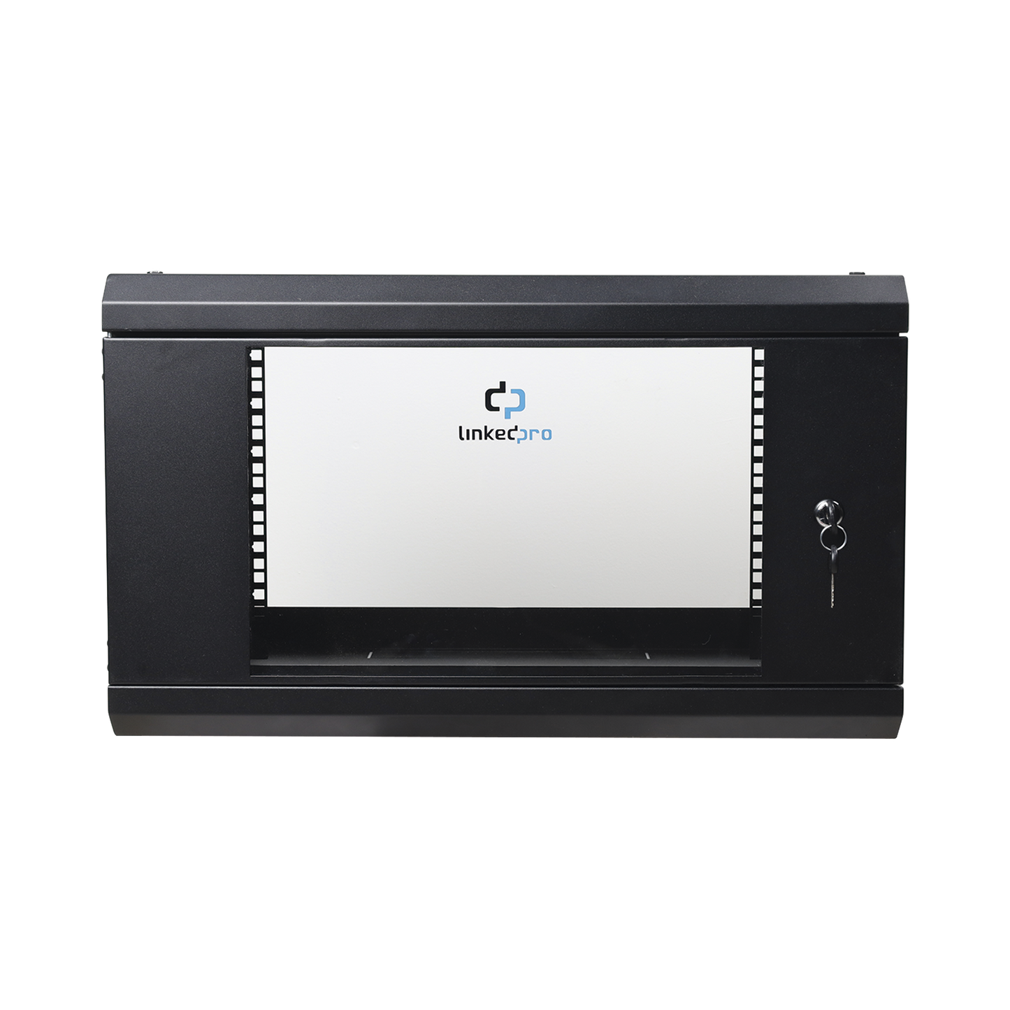 SR-1906-LH3G - Gabinete de Pared de 6U con Puerta de Cristal Templado, 455 mm de Profundidad Total, Rack de 19in, Acero Reforzado Color Negro.