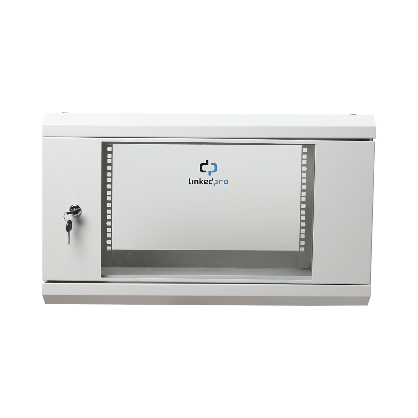 SR1906LH3GW - Gabinete de Pared de 6U con Puerta de Cristal Templado, 455 mm de Profundidad Total, Rack de 19'', Acero Reforzado Color Gris Mate