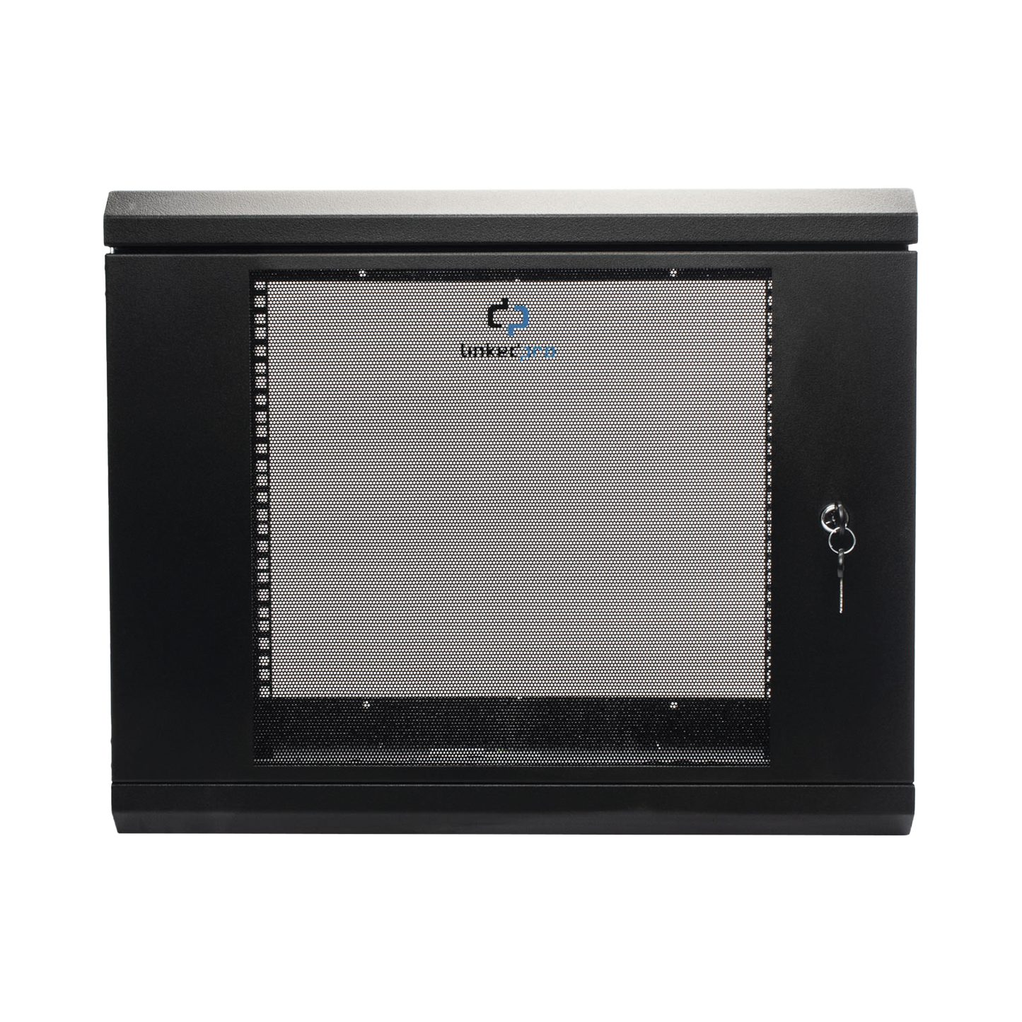 SR1909LH3G - Gabinete de Pared de 9U con Puerta de Cristal Templado, 455 mm de Profundidad, Rack de 19'', Acero Reforzado Color Negro.