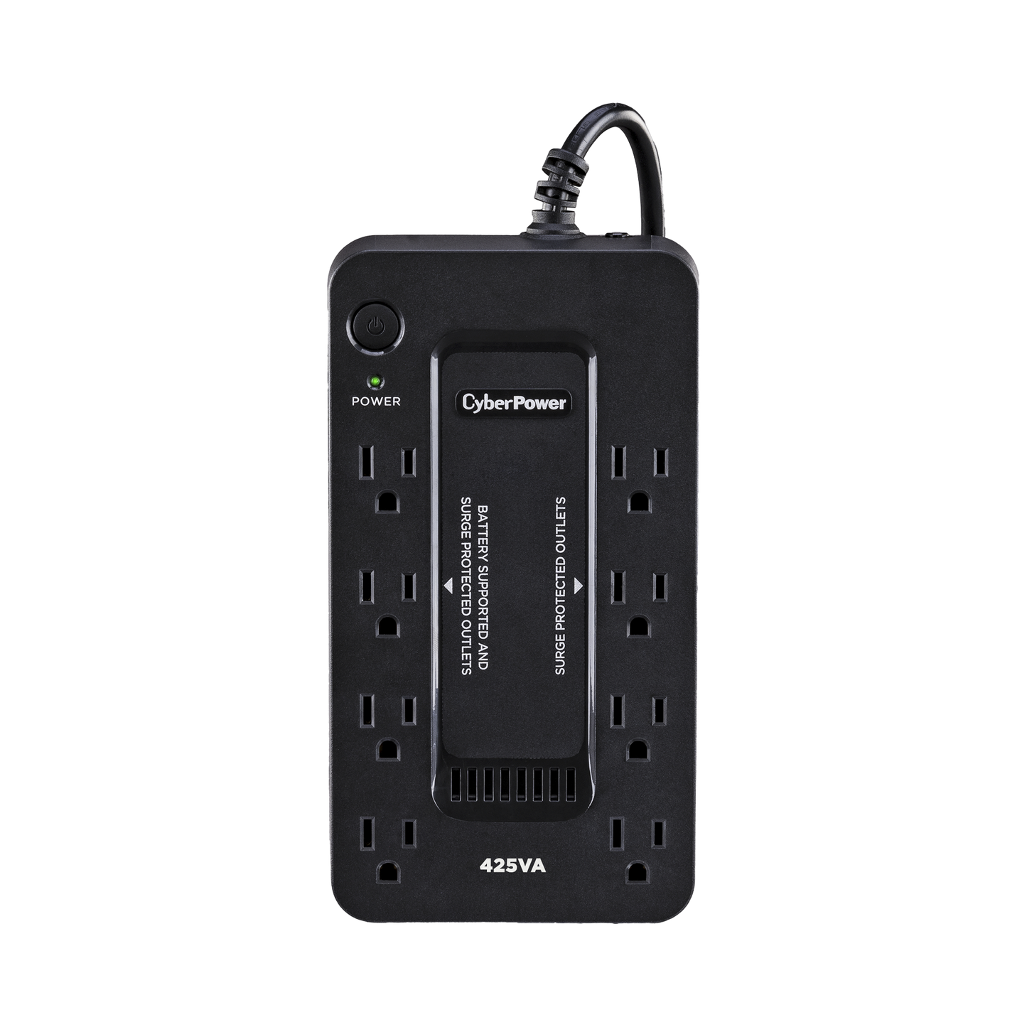 ST425 UPS de 425 VA/255 W, Topología Standby, Entrada 120 Vca NEMA 5-15P, Tipo Gabinete Compacto, Con 8 Tomas NEMA 5-15R