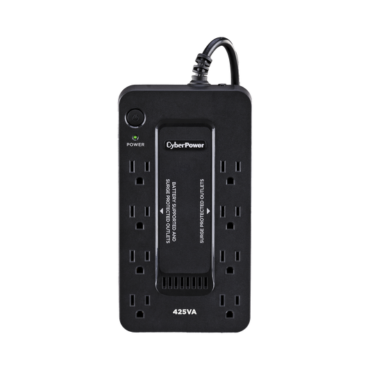 ST425 UPS de 425 VA/255 W, Topología Standby, Entrada 120 Vca NEMA 5-15P, Tipo Gabinete Compacto, Con 8 Tomas NEMA 5-15R