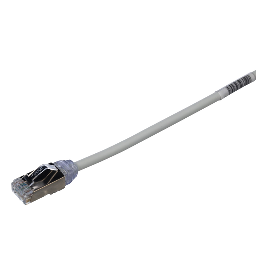STP28X2MIG - Patch Cord Cat6A, Diametro Reducido 28 AWG, Blindado S/FTP, CM/LS0H, 2 Metros (6.56 Pies), Color Gris